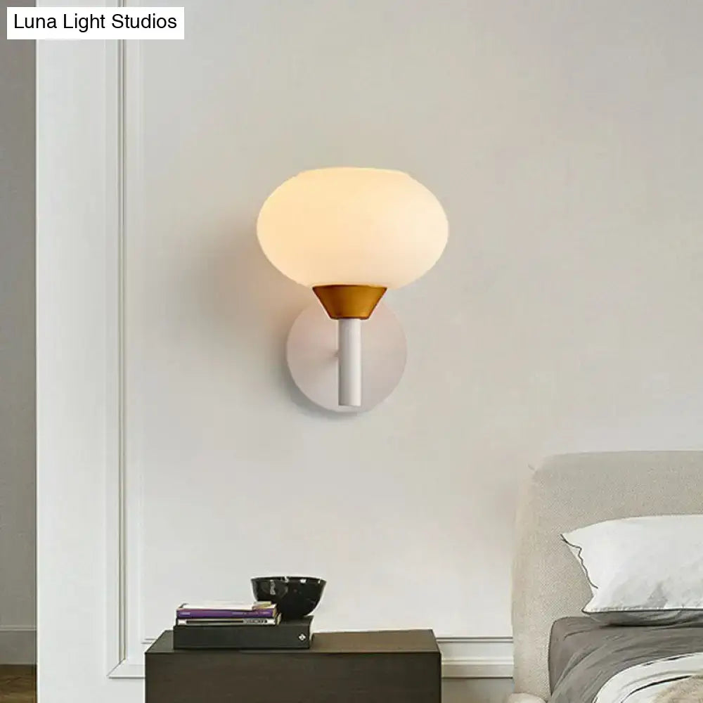 Brass Opal Minimalist Wall Sconce by Decorbites with opal glass globe on Tampa Home & Garden Store