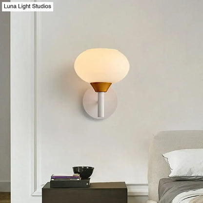 Brass Opal Minimalist Wall Sconce by Decorbites with opal glass globe on Tampa Home & Garden Store