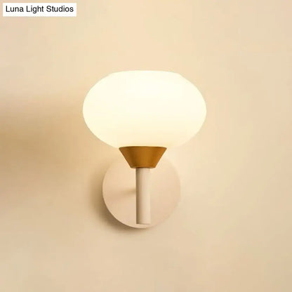 Brass Opal Minimalist Wall Sconce by Decorbites with white opal glass shade and wall mount on Tampa Home & Garden Store