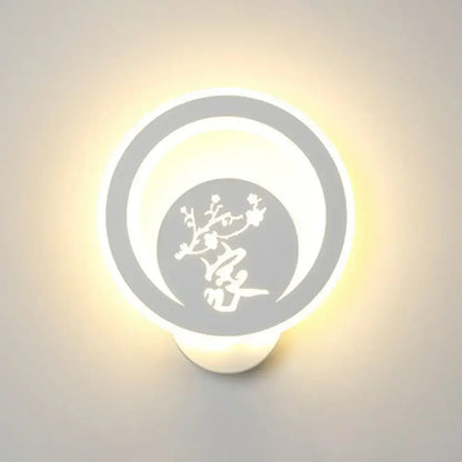 Modern white cartoon dog LED wall light, circular wall mount, 110–120V, Decorbites on Tampa Home & Garden Store