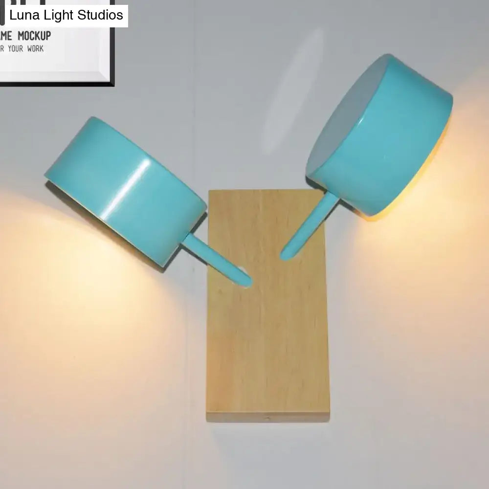 Turquoise ceramic drum sconce pair with wood backplate Decorbites on Tampa Home & Garden Store
