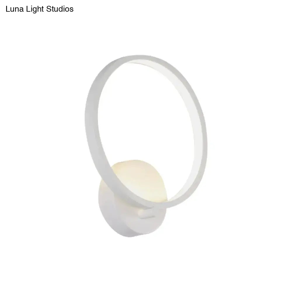 White circle LED wall sconce with ring frame Decorbites on Tampa Home & Garden Store