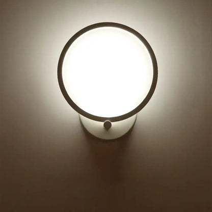 Decorbites White Circle LED Sconce, wall-mounted circular LED ring with white glow on Tampa Home & Garden Store