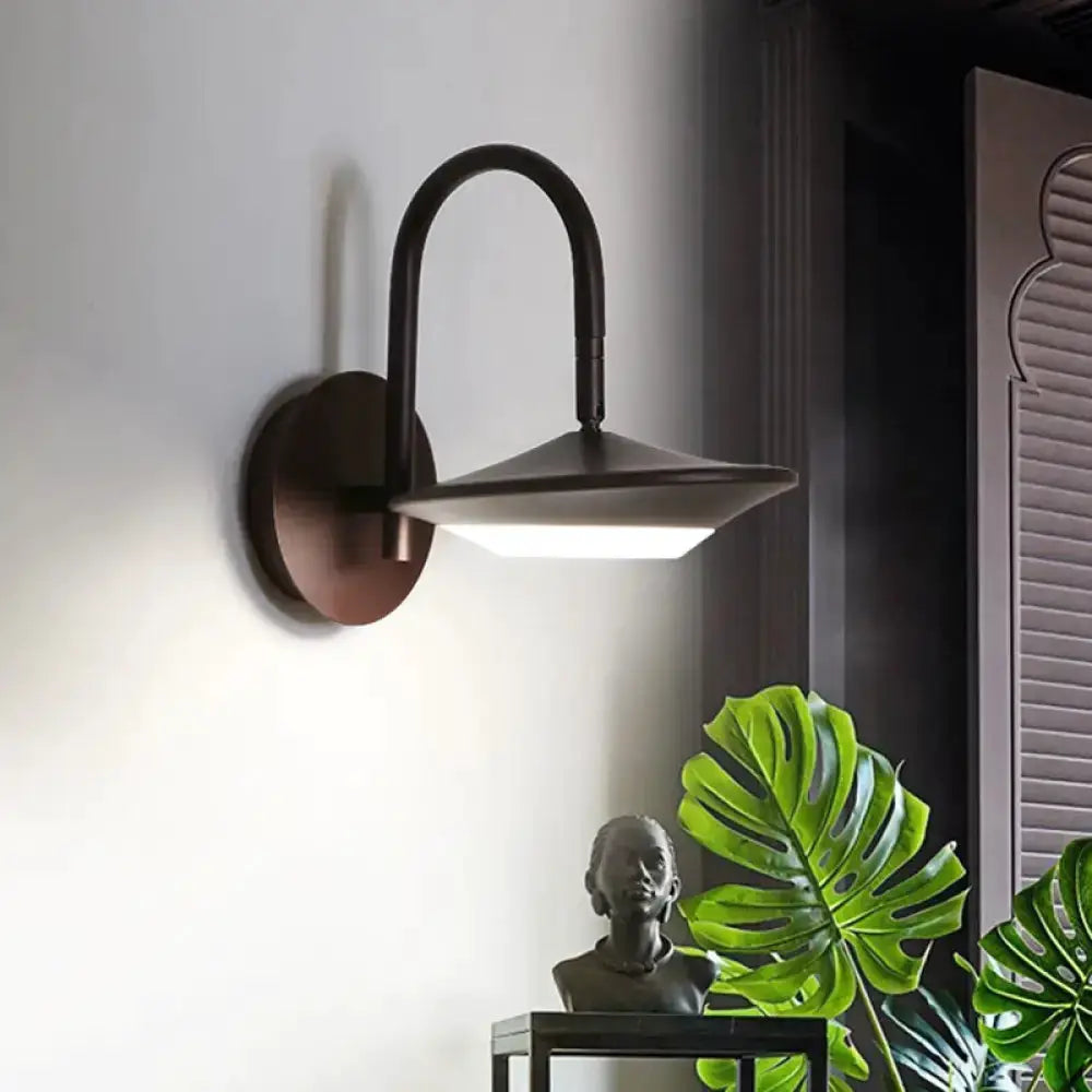 Rotatable wall sconce lamp in white and coffee finish with LED light for bedroom on Tampa Home & Garden Store