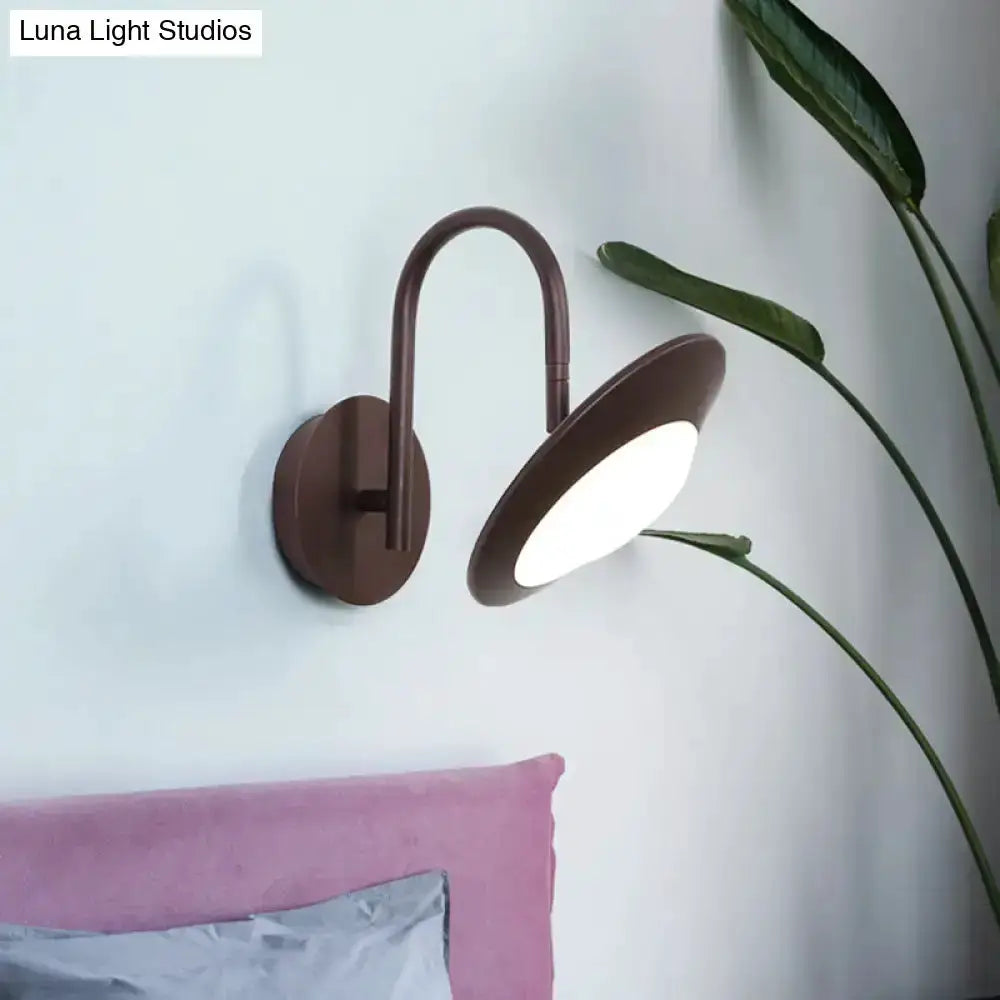 Rotatable wall sconce lamp in white and coffee brown with LED light on Tampa Home & Garden Store