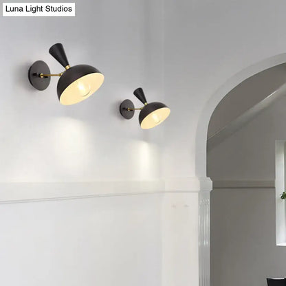 White Copper Dome Sconce pair by Decorbites, black metal wall lights with brass arms on Tampa Home & Garden Store