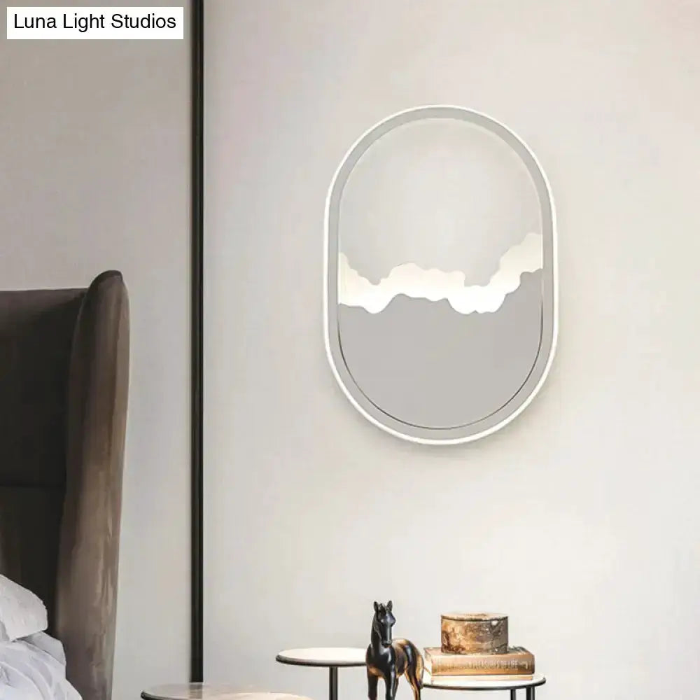 Modern white cracked design oval sconce lamp for stairway lighting Decorbites on Tampa Home & Garden Store