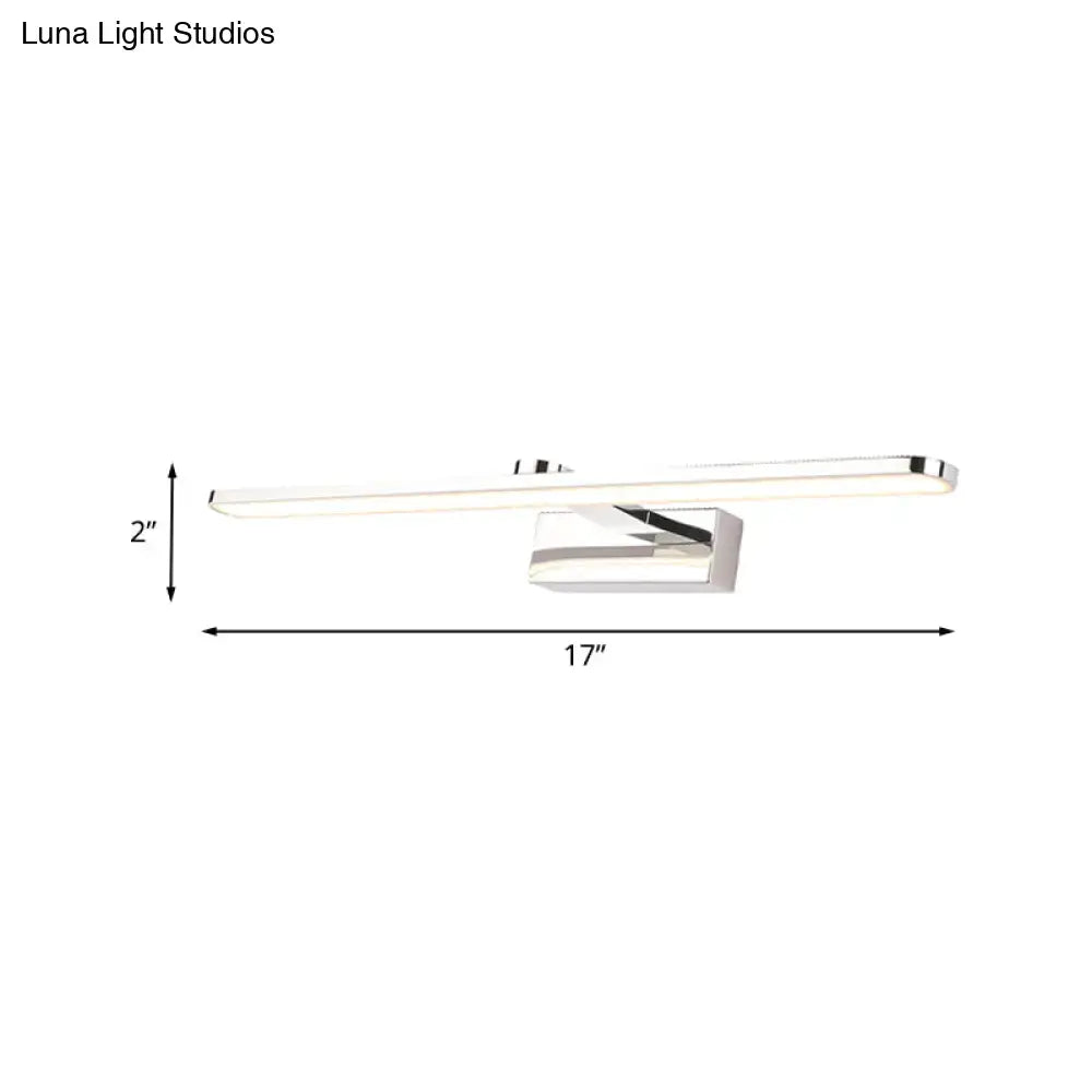 Decorbites white LED bathroom sconce with chrome base, 17in long on Tampa Home & Garden Store