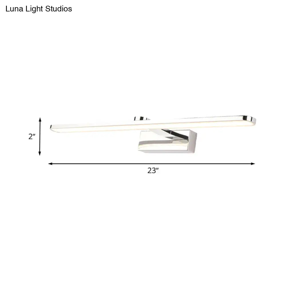 White LED bathroom sconce by Decorbites; 23-inch slim chrome-bar with wall mount on Tampa Home & Garden Store