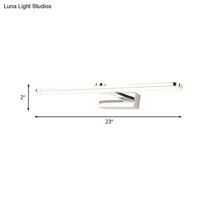 White LED bathroom sconce by Decorbites; 23-inch slim chrome-bar with wall mount on Tampa Home & Garden Store
