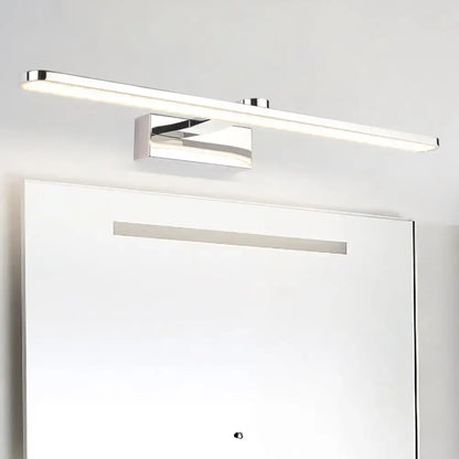 White LED bathroom sconce by Decorbites, chrome bar light with square mount on Tampa Home & Garden Store