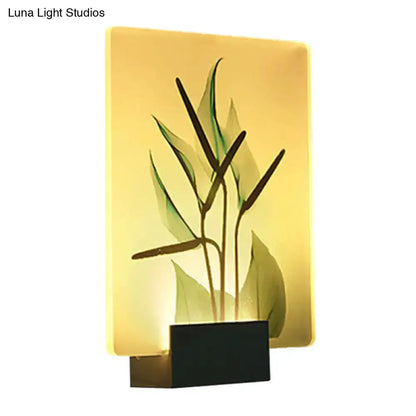 Modern White Flower Bird Wall Lamp for Bedroom
