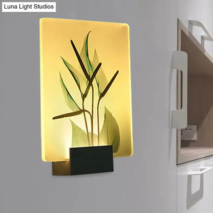 Modern White Flower Bird Wall Lamp for Bedroom