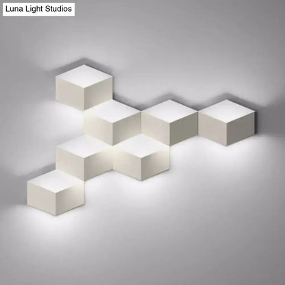Decorbites white geometric cube wall lamp set, modular wall-mounted lighting for living room on Tampa Home & Garden Store