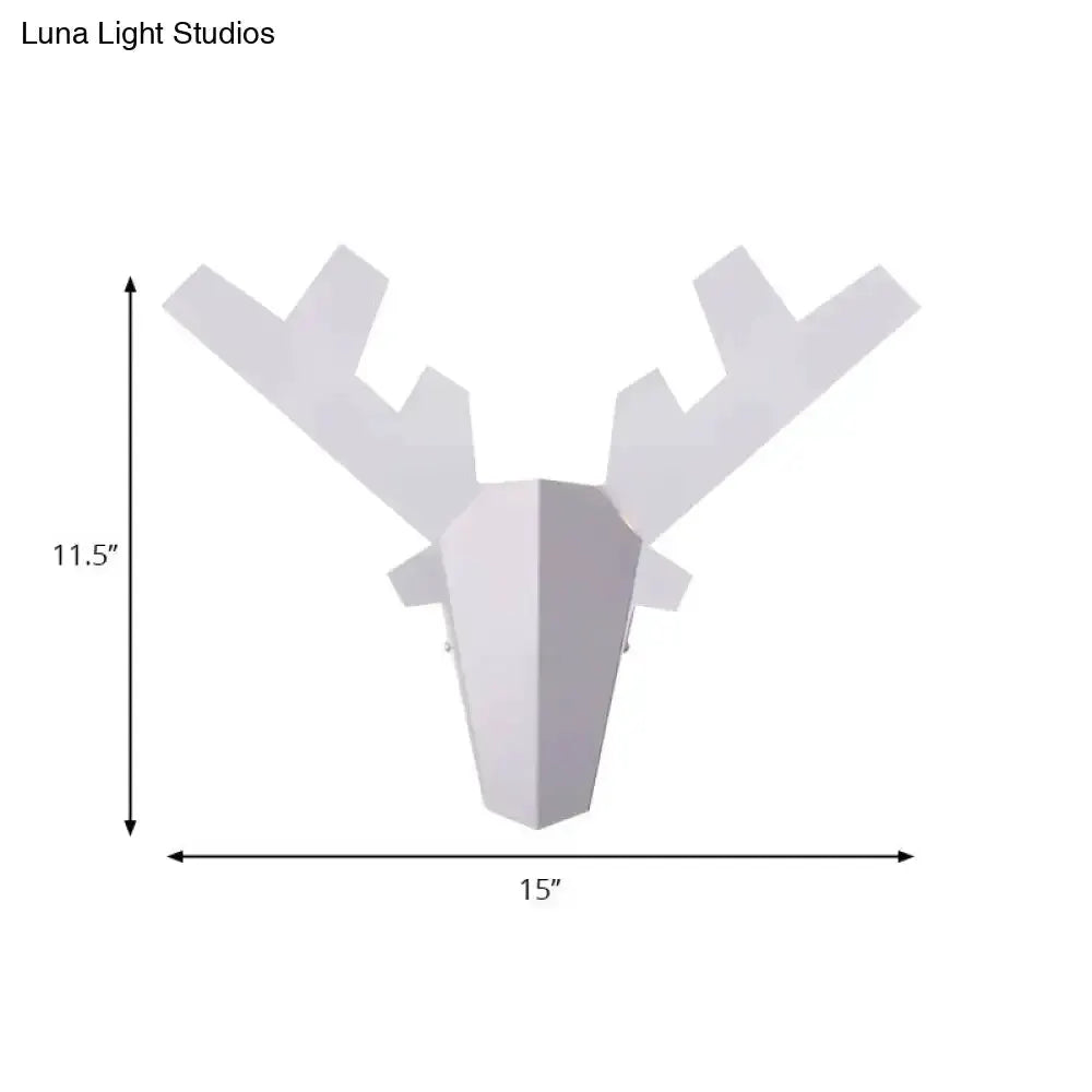 Modern white geometric reindeer wall lamp sconce Decorbites for bedroom on Tampa Home & Garden Store
