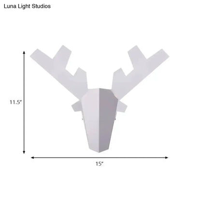 Modern white geometric reindeer wall lamp sconce Decorbites for bedroom on Tampa Home & Garden Store