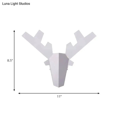 Decorbites modern white geometric reindeer wall lamp sconce for bedroom on Tampa Home & Garden Store