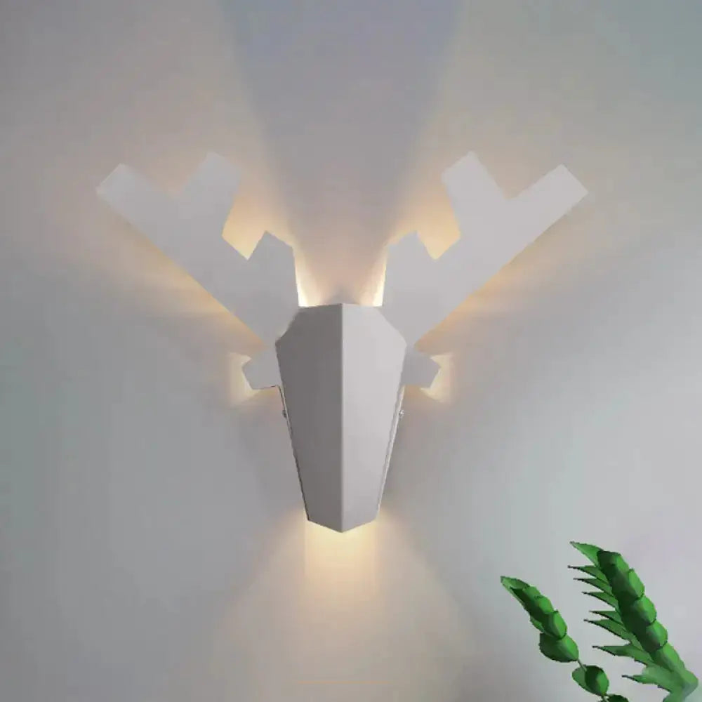 Wall lamp reindeer sconce in white geometric design with angular antlers Decorbites on Tampa Home & Garden Store