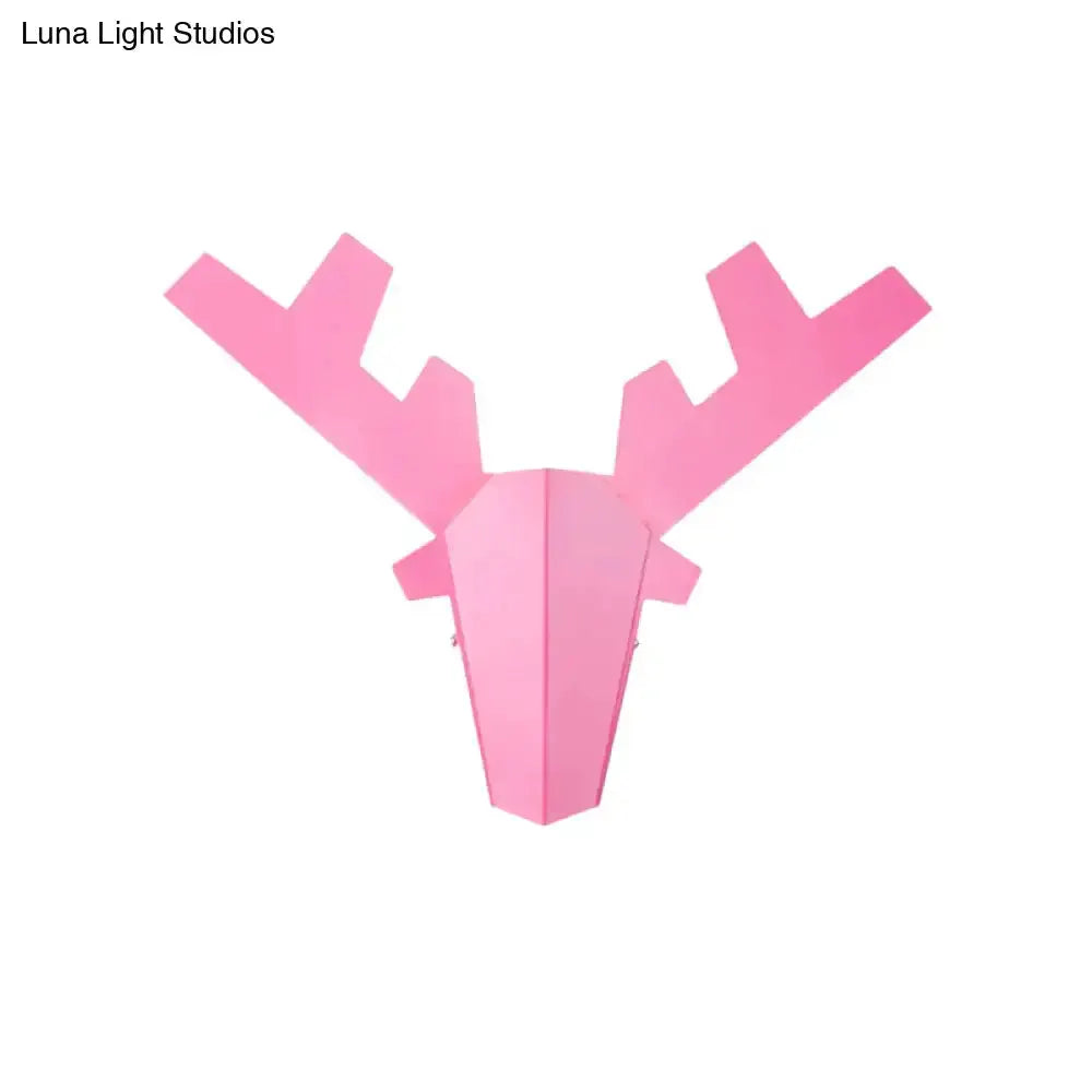 Pink geometric reindeer wall lamp sconce for bedroom by Decorbites on Tampa Home & Garden Store