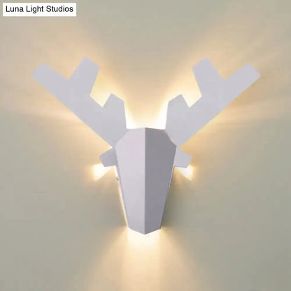 Modern white geometric reindeer wall lamp sconce by Decorbites for bedroom lighting on Tampa Home & Garden Store