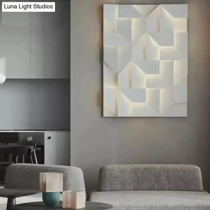 Modern White Geometric Wall Lamp for Living Room