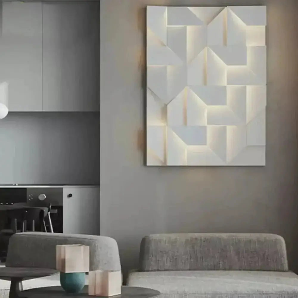 Modern White Geometric Wall Lamp for Living Room