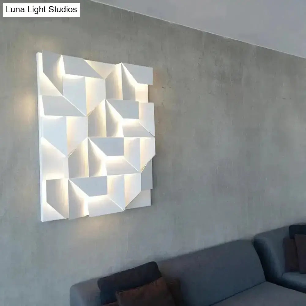 Modern White Geometric Wall Lamp for Living Room