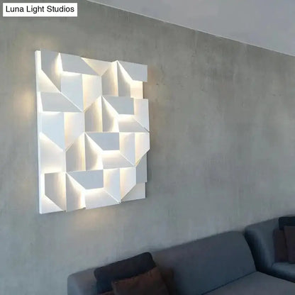 Modern White Geometric Wall Lamp for Living Room
