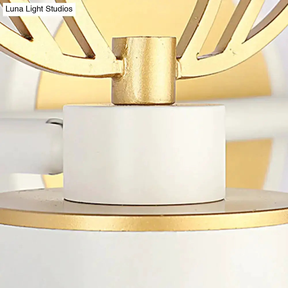 Modern white and gold antler wall light fixture for bath vanity LED with white base on Tampa Home & Garden Store