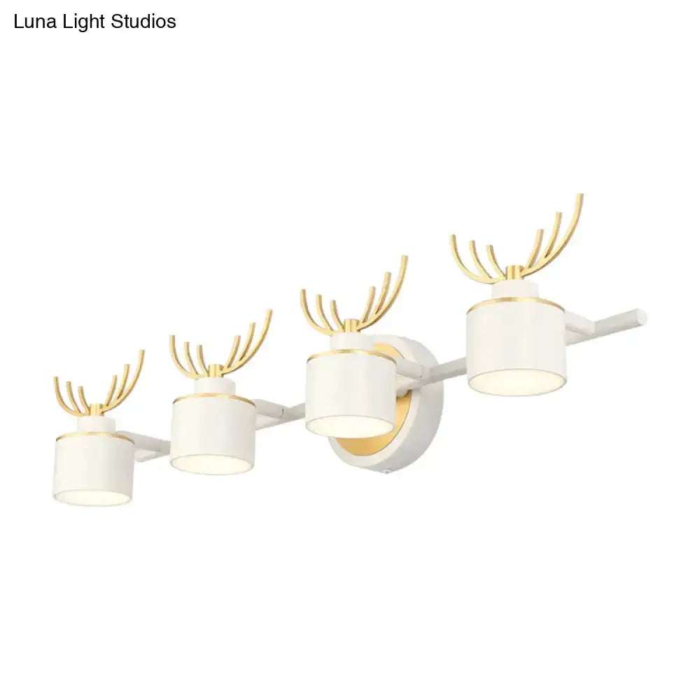 Modern white and gold antler wall light fixture four-light bathroom vanity LED Decorbites on Tampa Home & Garden Store