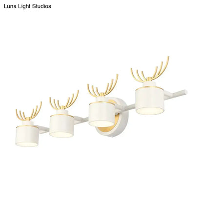 Modern white and gold antler wall light fixture four-light bathroom vanity LED Decorbites on Tampa Home & Garden Store