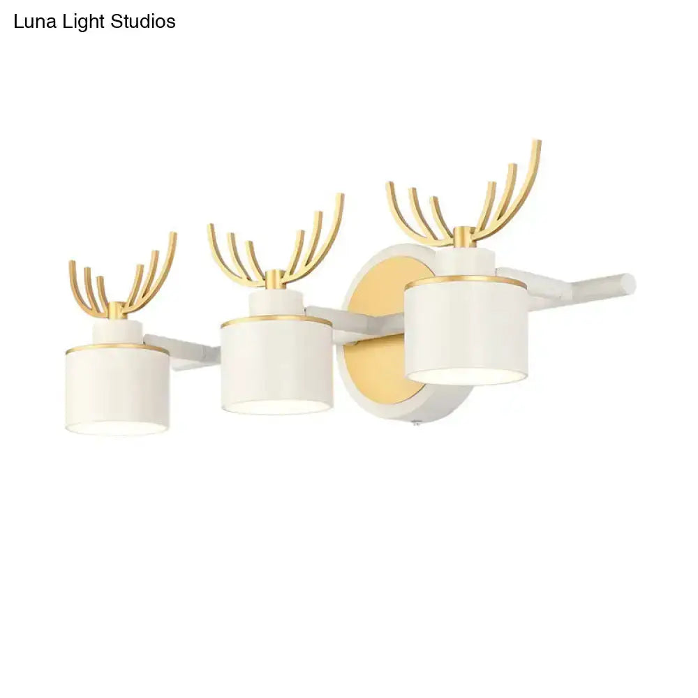 Modern white and gold antler wall light fixture for bathroom vanity LED by Decorbites, 3-light on Tampa Home & Garden Store