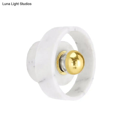 White Gold Wall Sconce with marble ring and gold socket Decorbites on Tampa Home & Garden Store