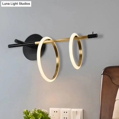 Modern White and Gold Ring Light for Living Room