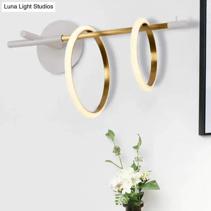 Modern White and Gold Ring Light for Living Room