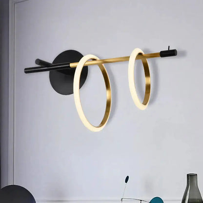 Modern White and Gold Ring Light for Living Room