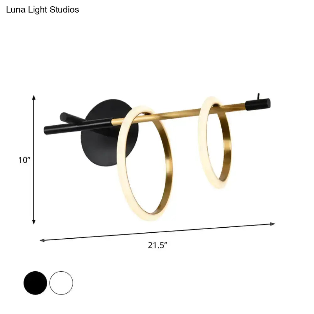 Modern White and Gold Ring Light for Living Room