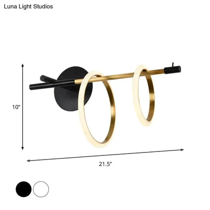 Modern White and Gold Ring Light for Living Room