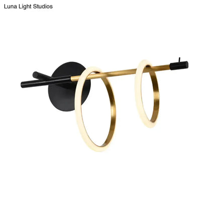 Modern White and Gold Ring Light for Living Room