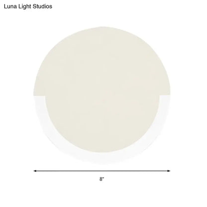 White and Gold Round Acrylic LED Wall Sconce for Bedroom - Warm/White Light