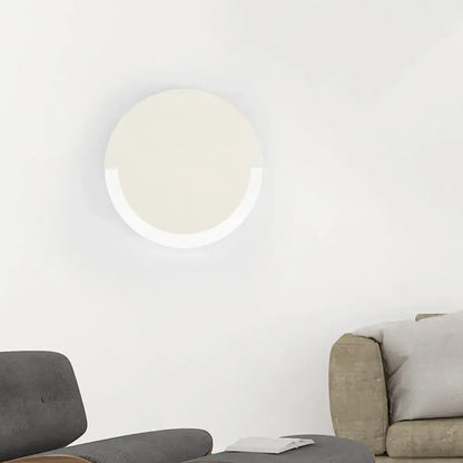 White and Gold Round Acrylic LED Wall Sconce for Bedroom - Warm/White Light