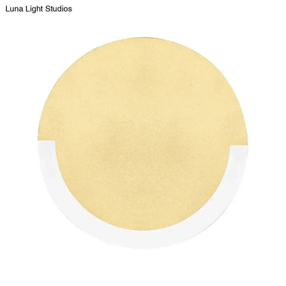 White and Gold Round Acrylic LED Wall Sconce for Bedroom - Warm/White Light