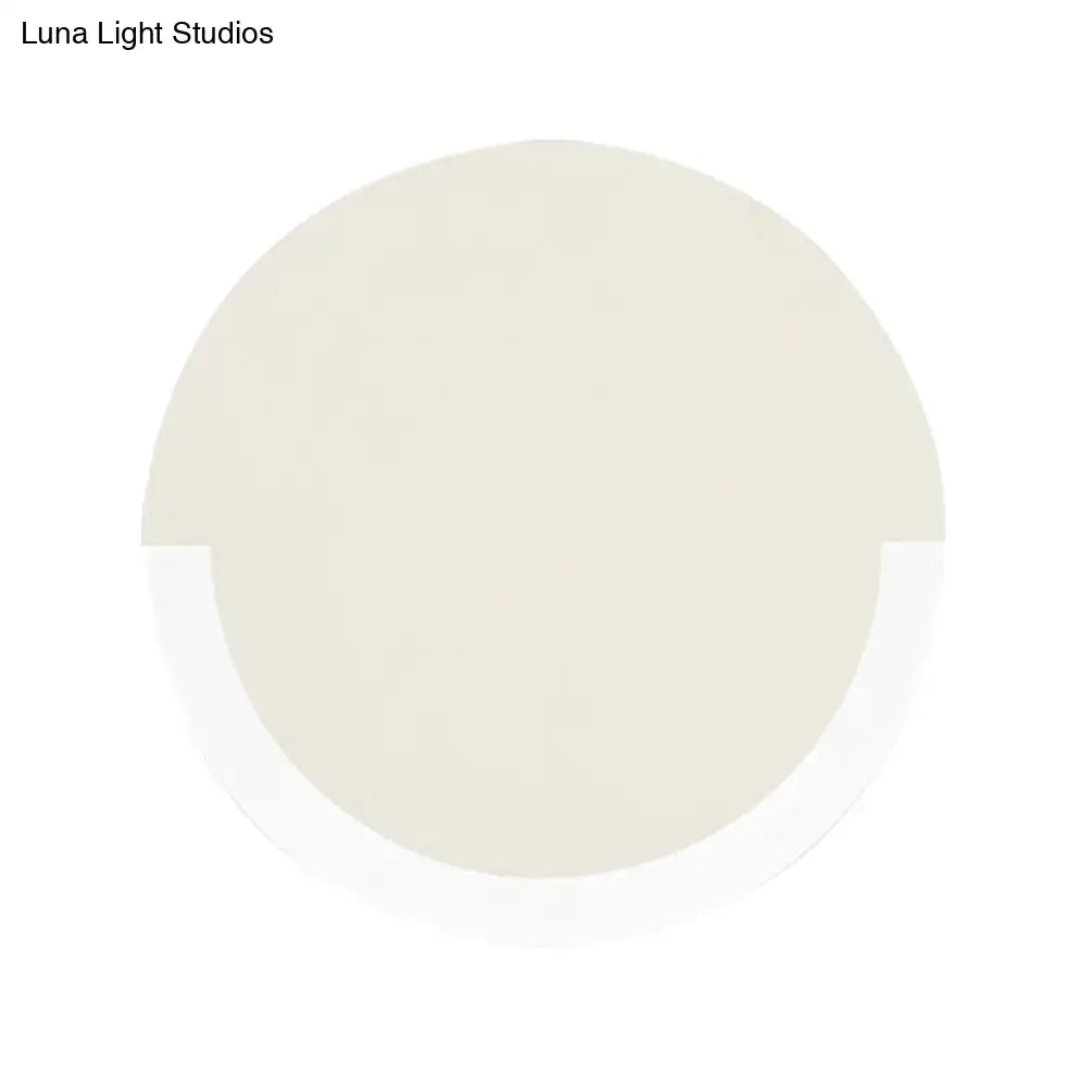 White and Gold Round Acrylic LED Wall Sconce for Bedroom - Warm/White Light