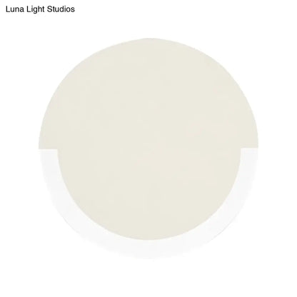 White and Gold Round Acrylic LED Wall Sconce for Bedroom - Warm/White Light