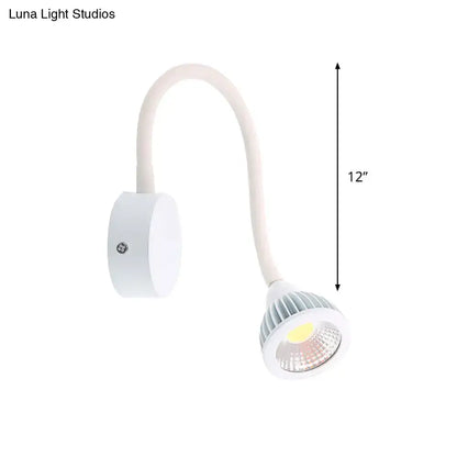 Decorbites white gooseneck adjustable-arm reading sconce with LED spotlight 12in height on Tampa Home & Garden Store