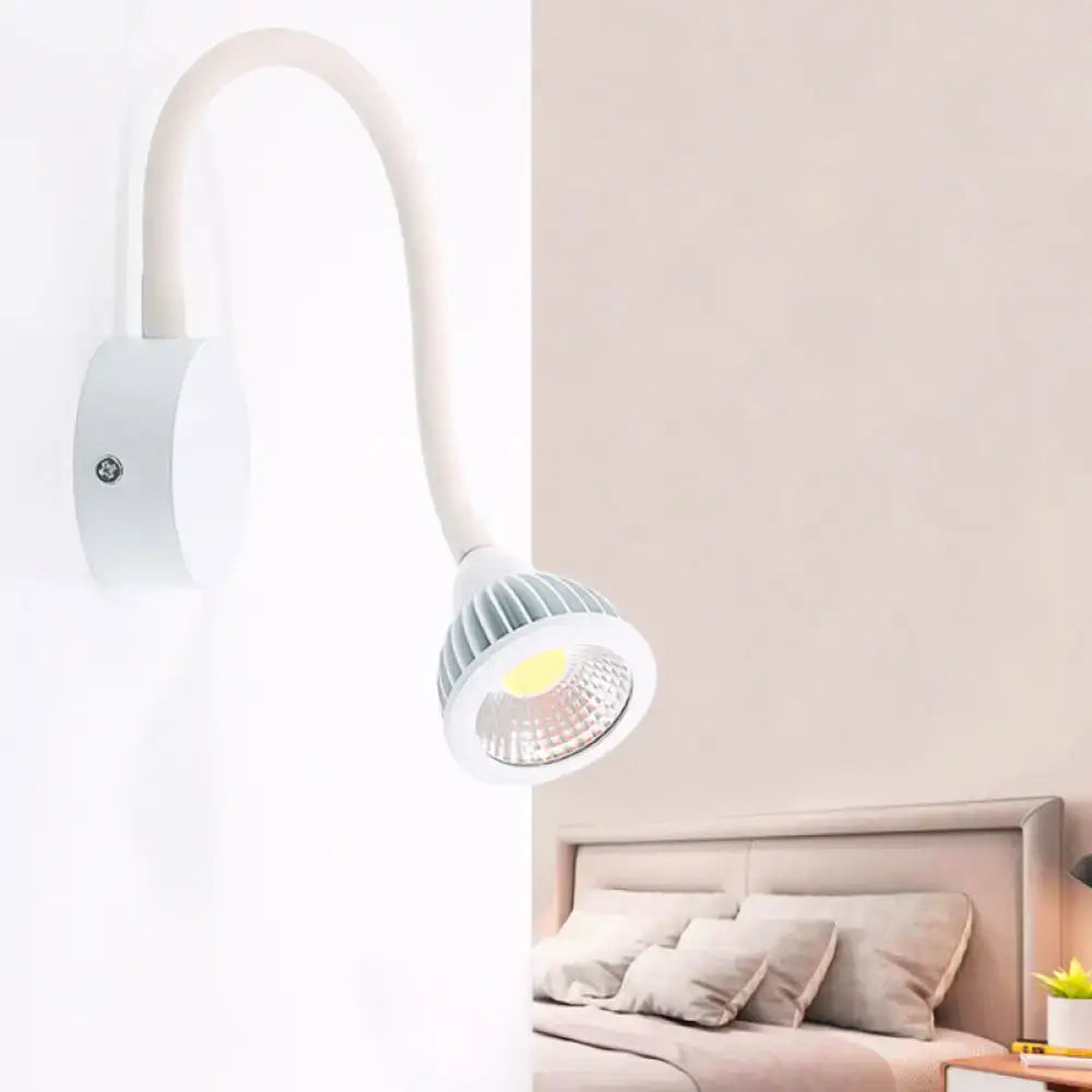 White Gooseneck Adjustable-Arm Reading Sconce by Decorbites, wall-mounted bedside lamp on Tampa Home & Garden Store