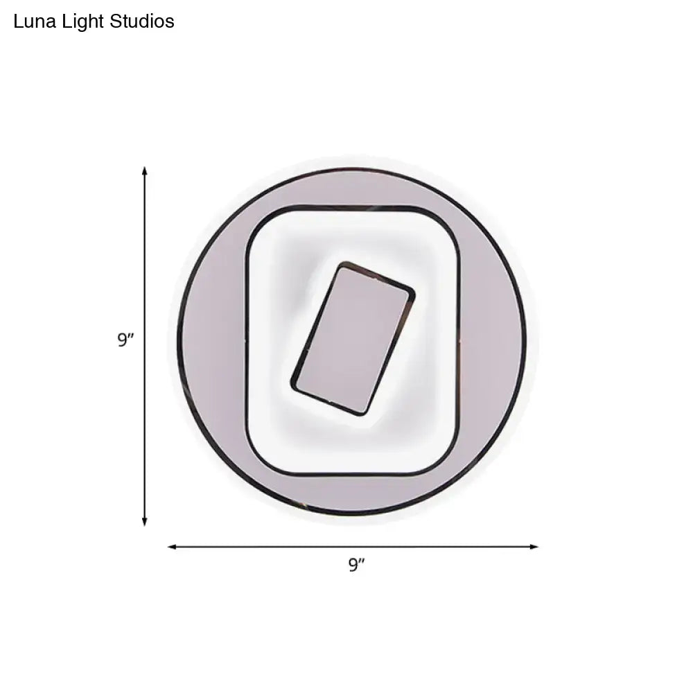 White Scandinavian LED Acrylic Sconce Light for Study Room - Wall Lighting Fixture with Warm and White Light Options