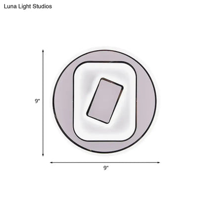 White Scandinavian LED Acrylic Sconce Light for Study Room - Wall Lighting Fixture with Warm and White Light Options