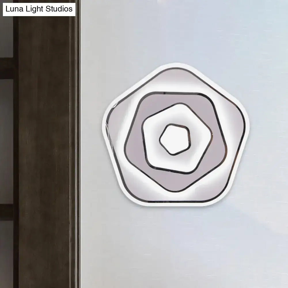 White Scandinavian LED Acrylic Sconce Light for Study Room - Wall Lighting Fixture with Warm and White Light Options