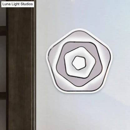 White Scandinavian LED Acrylic Sconce Light for Study Room - Wall Lighting Fixture with Warm and White Light Options